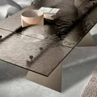 طاولة غرفة معيشة مقاس 160×90 سم بسطح زجاجي شفاف مطروق - مارتيلو Viadurini