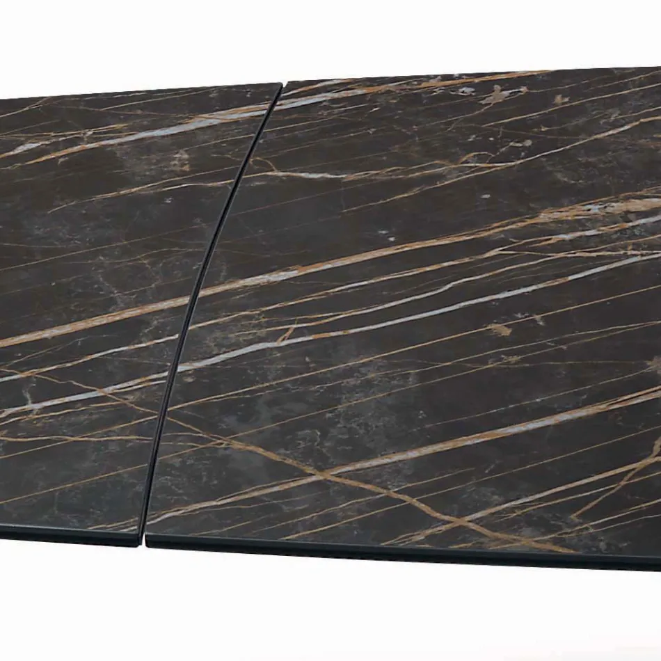 طاولة معيشة قابلة للتمديد بسطح أسطواني من السيراميك، مصنوعة في إيطاليا - أكواب Viadurini