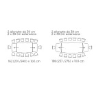 طاولة معيشة قابلة للتمديد بسطح أسطواني من السيراميك، مصنوعة في إيطاليا - أكواب Viadurini