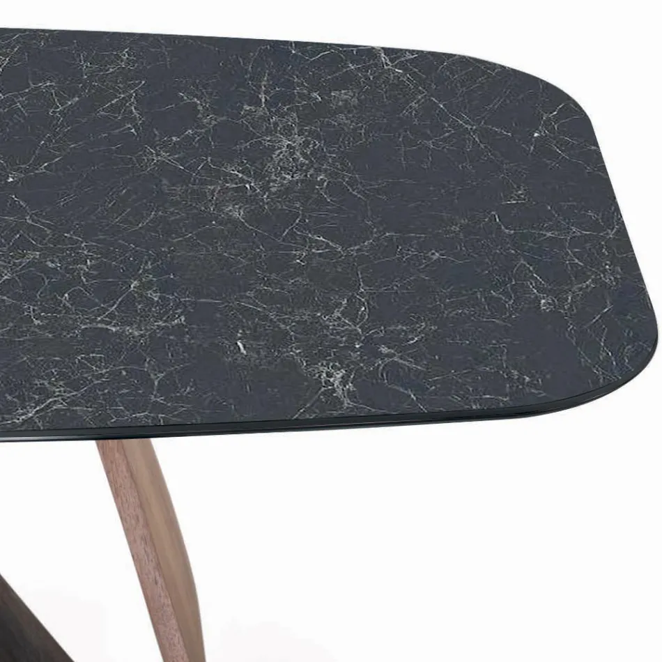 طاولة معيشة ثابتة بقاعدة خشبية، صنع في إيطاليا - إكواتور Viadurini