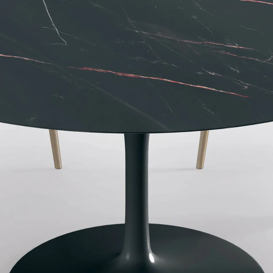 طاولة معيشة دائرية ثابتة مصنوعة من الصفائح والألمنيوم، مصنوعة في إيطاليا - دولارات Viadurini