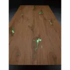 طاولة بتصميم قابل للتمديد حتى 294 سم مصنوعة من الخشب والمعدن، صنع في إيطاليا - نوزو Viadurini