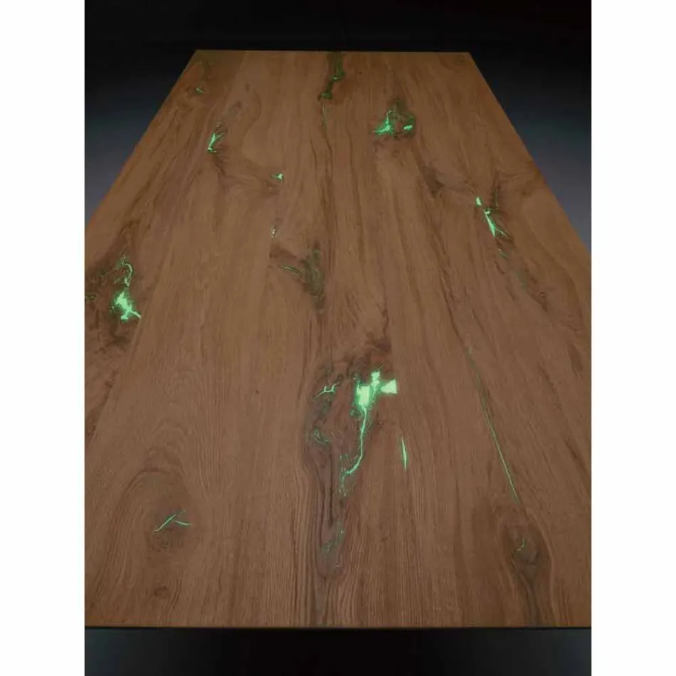 طاولة بتصميم قابل للتمديد حتى 294 سم مصنوعة من الخشب والمعدن، صنع في إيطاليا - نوزو Viadurini