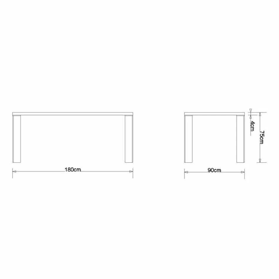 طاولة بتصميم عصري من خشب الجوز الطبيعي، الطول ١٨٠ × العرض ٩٠ سم، من إيفون Viadurini