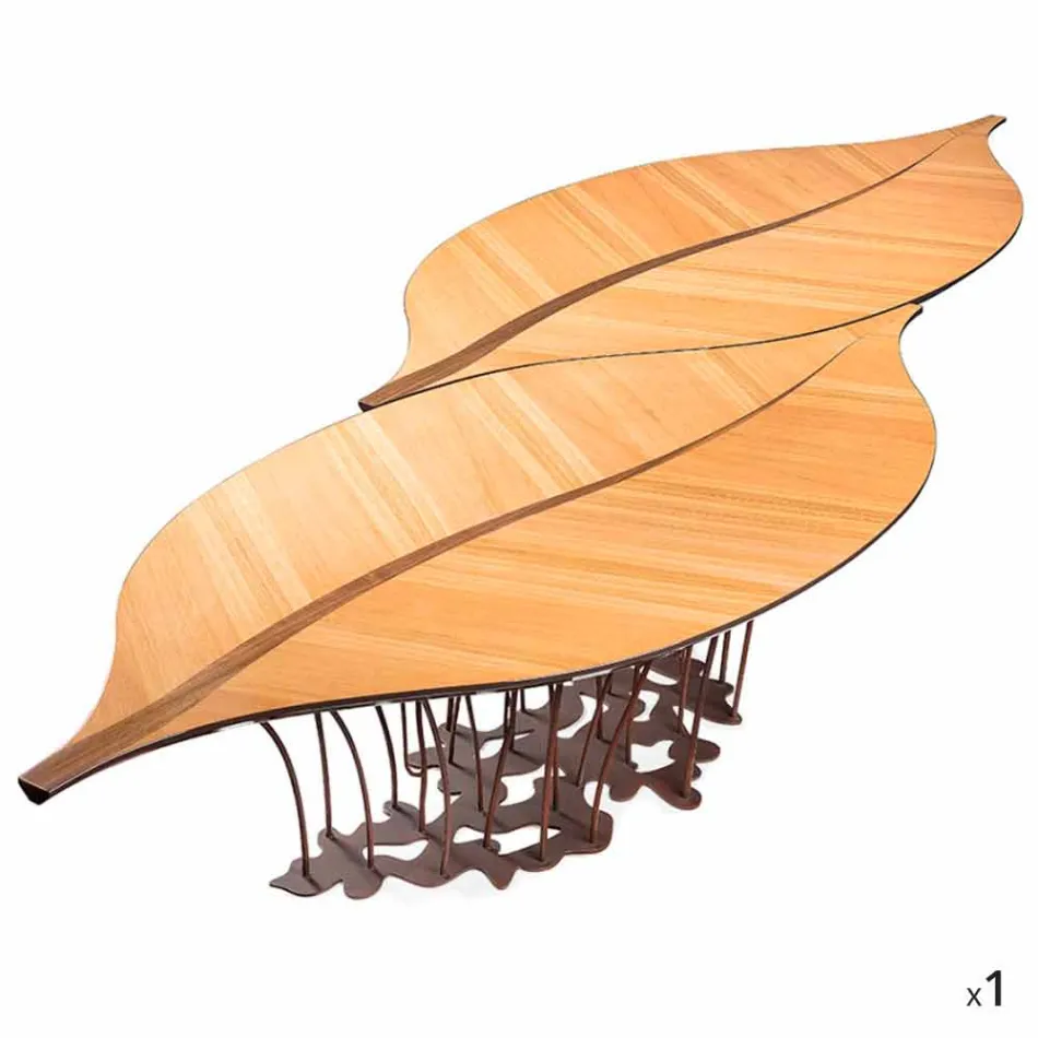 طاولة تصميم من خشب البلوط والجوز فينيس Viadurini