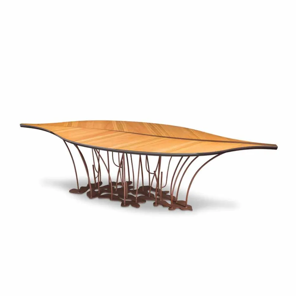 طاولة تصميم من خشب البلوط والجوز فينيس Viadurini