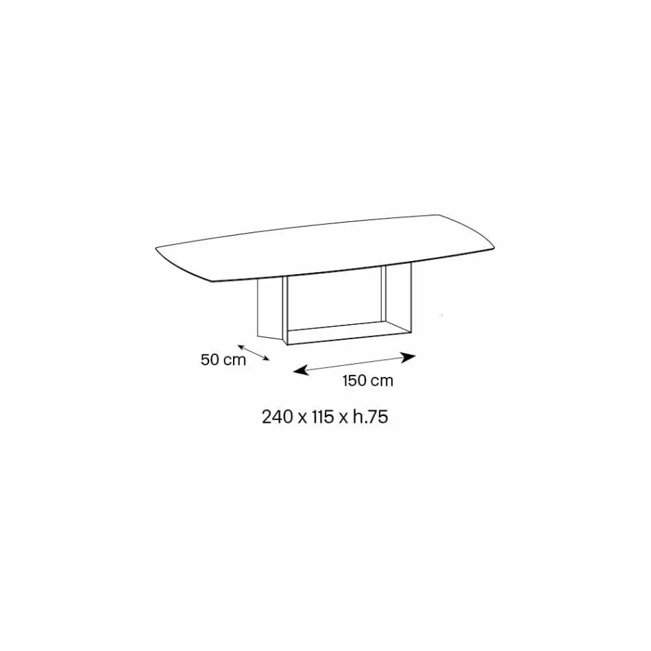 طاولة بتصميم من السيراميك والمعدن غير اللامع من ديزير، مصنوعة في إيطاليا - بني غامق Viadurini