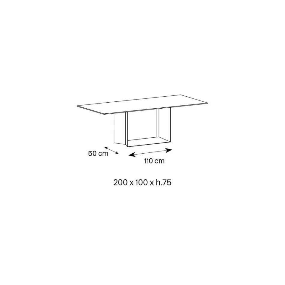 طاولة بتصميم من السيراميك والمعدن غير اللامع من ديزير، مصنوعة في إيطاليا - بني غامق Viadurini