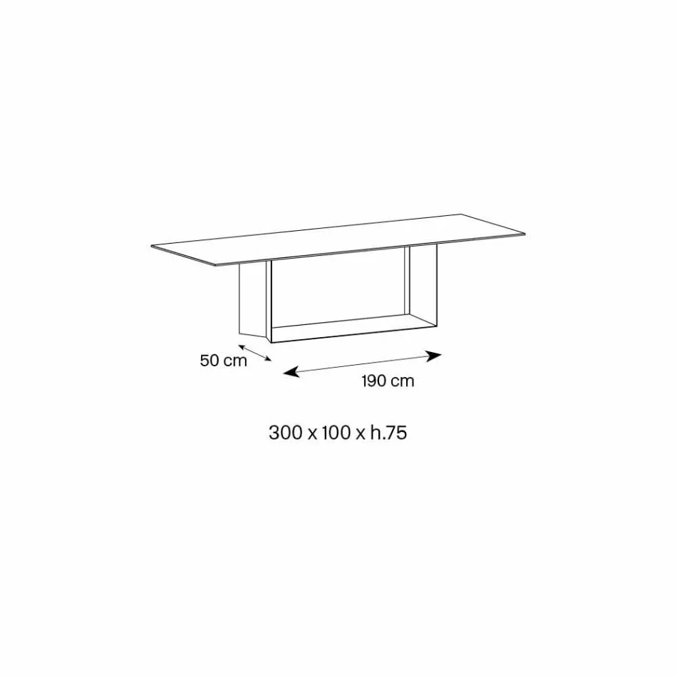 طاولة بتصميم من السيراميك والمعدن غير اللامع من ديزير، مصنوعة في إيطاليا - بني غامق Viadurini