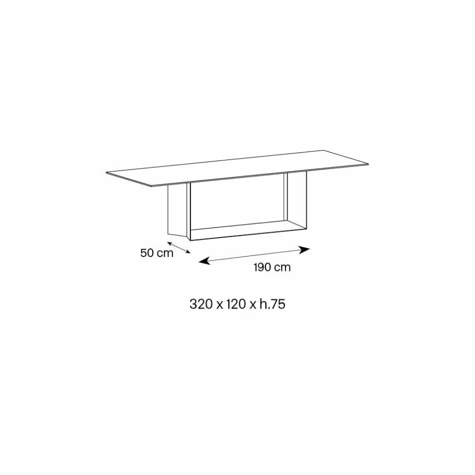 طاولة بتصميم من السيراميك والمعدن غير اللامع من ديزير، مصنوعة في إيطاليا - بني غامق Viadurini