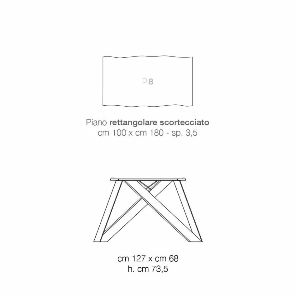 طاولة بتصميم من الخشب الصلب، منتجة في إيطاليا، ويلمر Viadurini