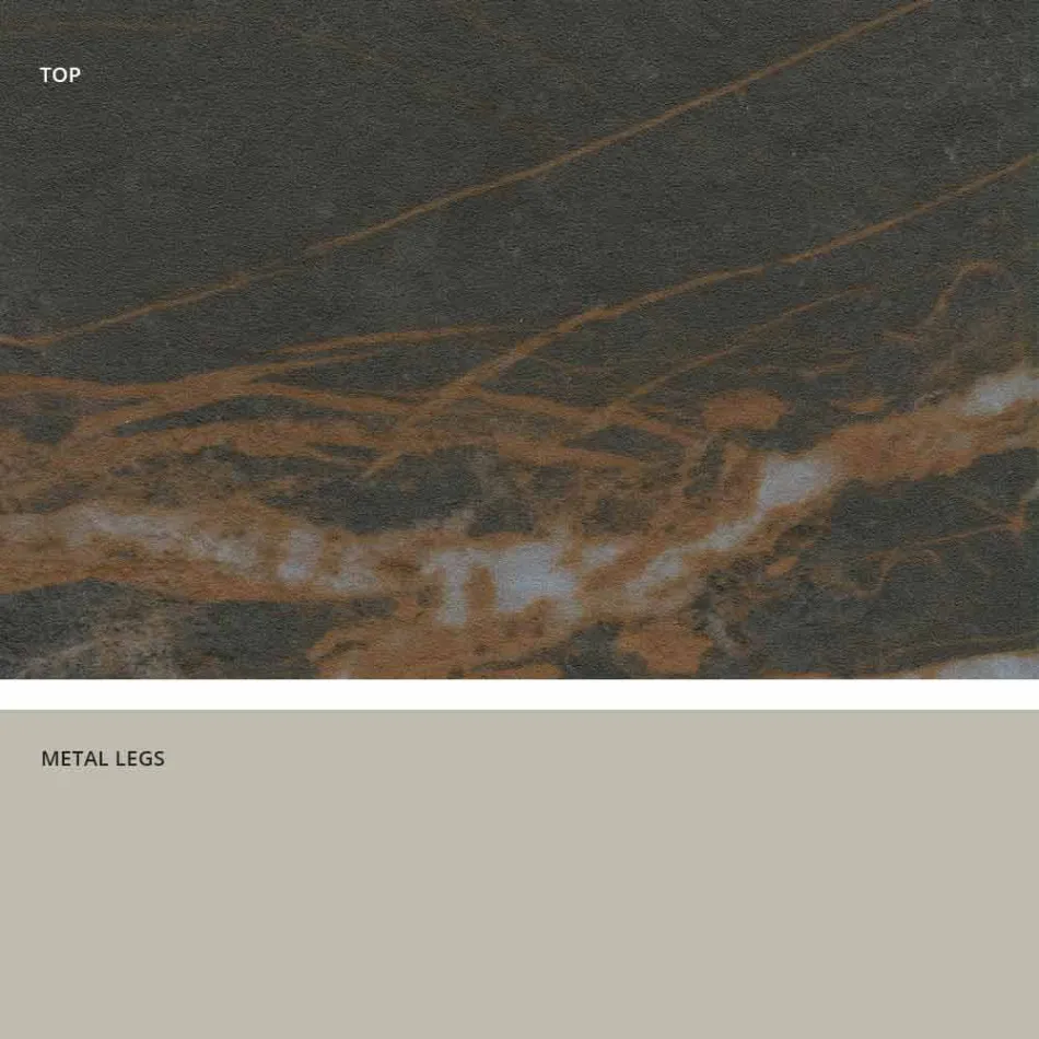 طاولة زجاجية سيراميك بتصميم عصري مصنوعة في إيطاليا، كلارك Viadurini