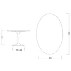 طاولة إيرو سارينن H 74 مع سطح بيضاوي من رخام كالاكاتا الذهبي، صنع في إيطاليا - قرمزي Viadurini