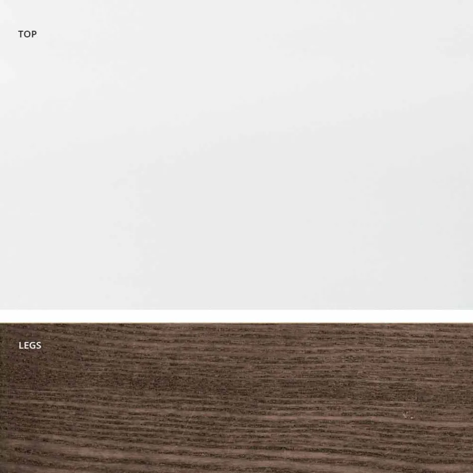 طاولة قابلة للتمديد مصنوعة من الزجاج والخشب الصلب، صنع في إيطاليا، ديمتري Viadurini