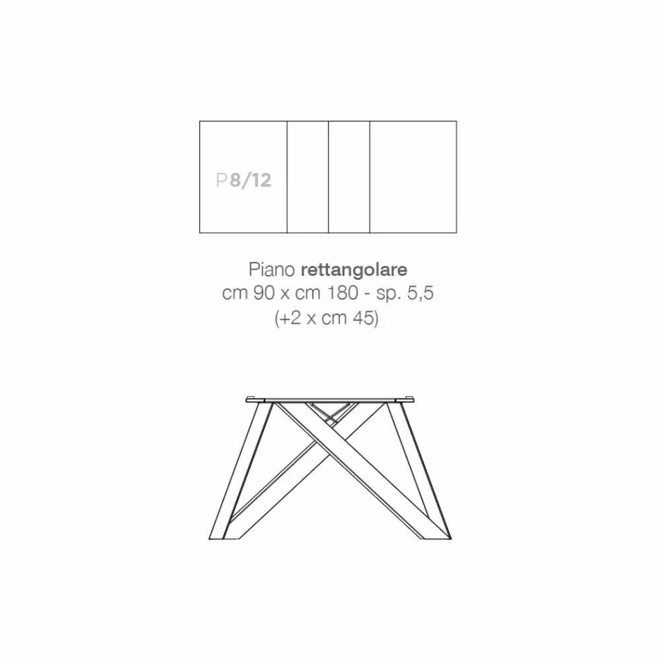 طاولة حديثة قابلة للتمدد مصنوعة من خشب الميلامين الإيطالي، ويلمر Viadurini