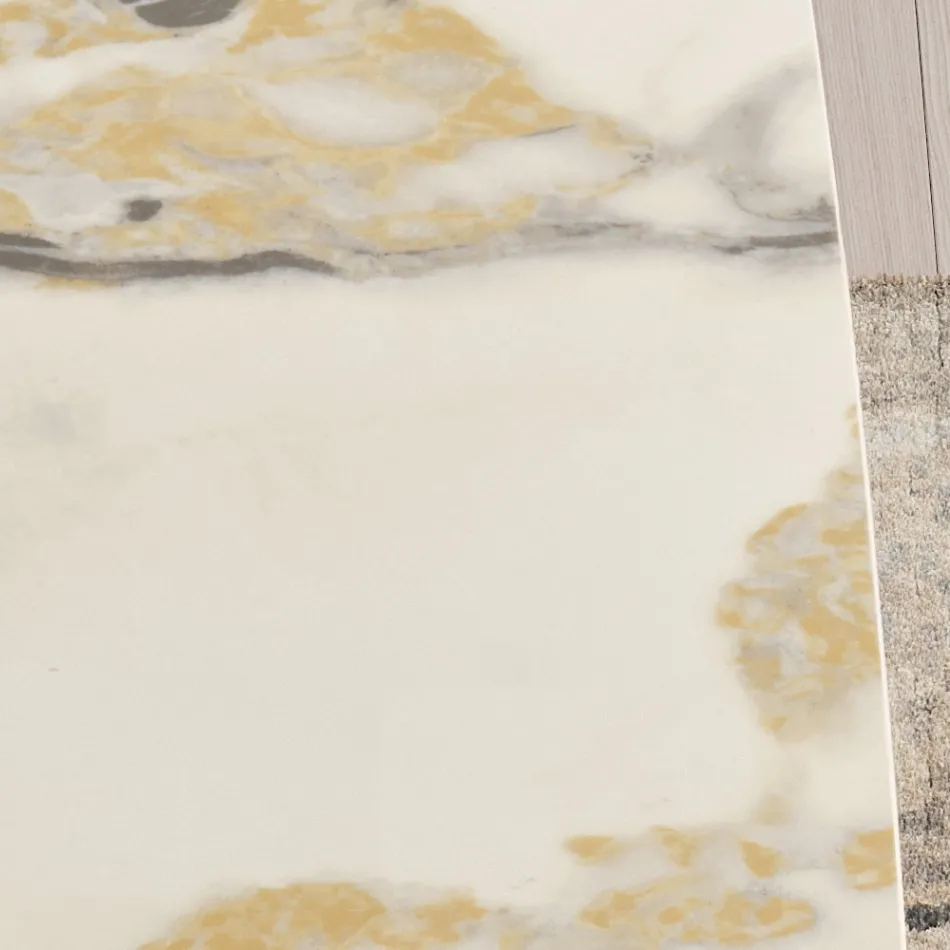 طاولة ثابتة 210×110 سم بسطح سيراميك بتأثير الرخام - تانو Viadurini