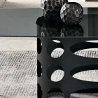 طاولة ثابتة 210×110 سم بسطح زجاجي مدخن أملس، صنع في إيطاليا - تانو Viadurini