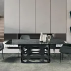 طاولة ثابتة 210×110 سم بسطح زجاجي مطروق، صنع في إيطاليا - تانو Viadurini