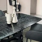 طاولة ثابتة 210×110 سم بسطح زجاجي مطروق، صنع في إيطاليا - تانو Viadurini