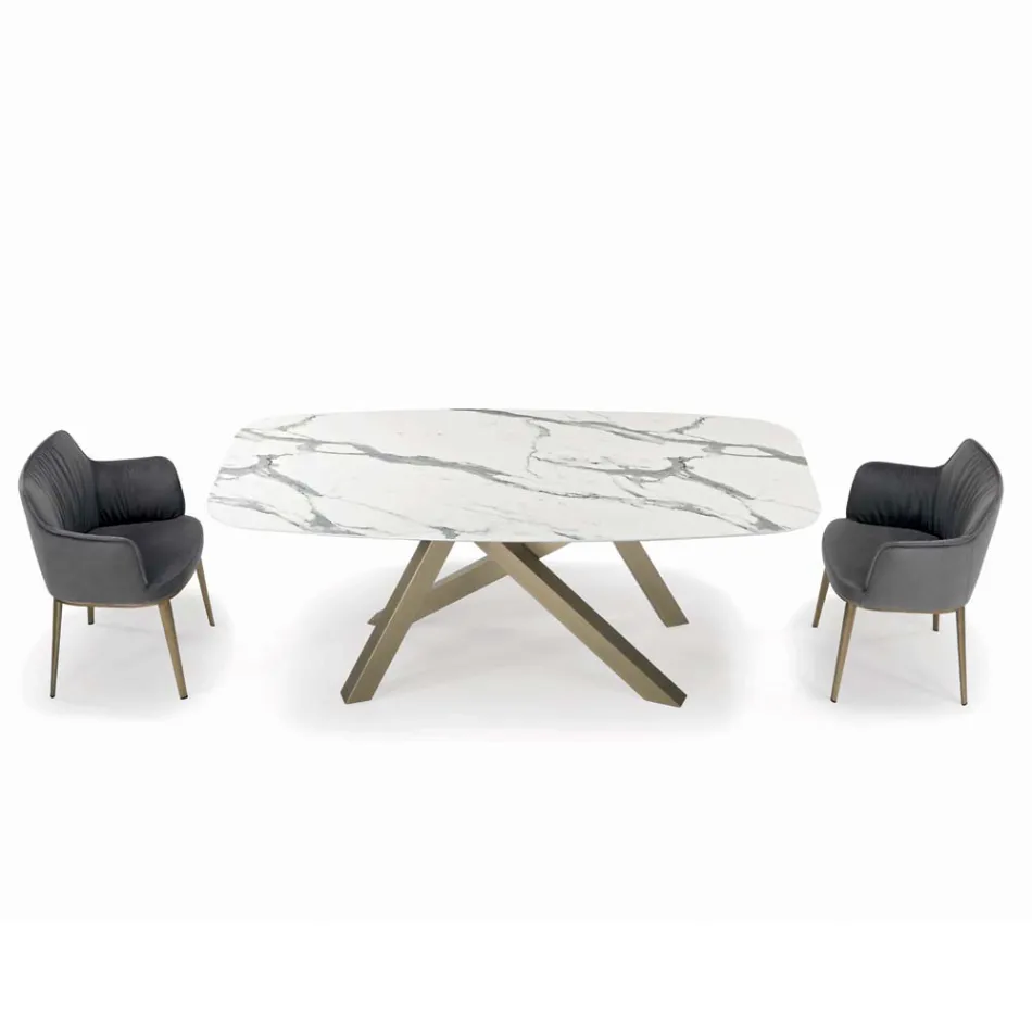 طاولة برميلية ثابتة ذات سطح مصفح، صنع في إيطاليا - سيتيميو Viadurini