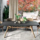 طاولة ثابتة على شكل برميل من الخشب الرقائقي والخشب الرماد، صنعت في إيطاليا - شمال Viadurini