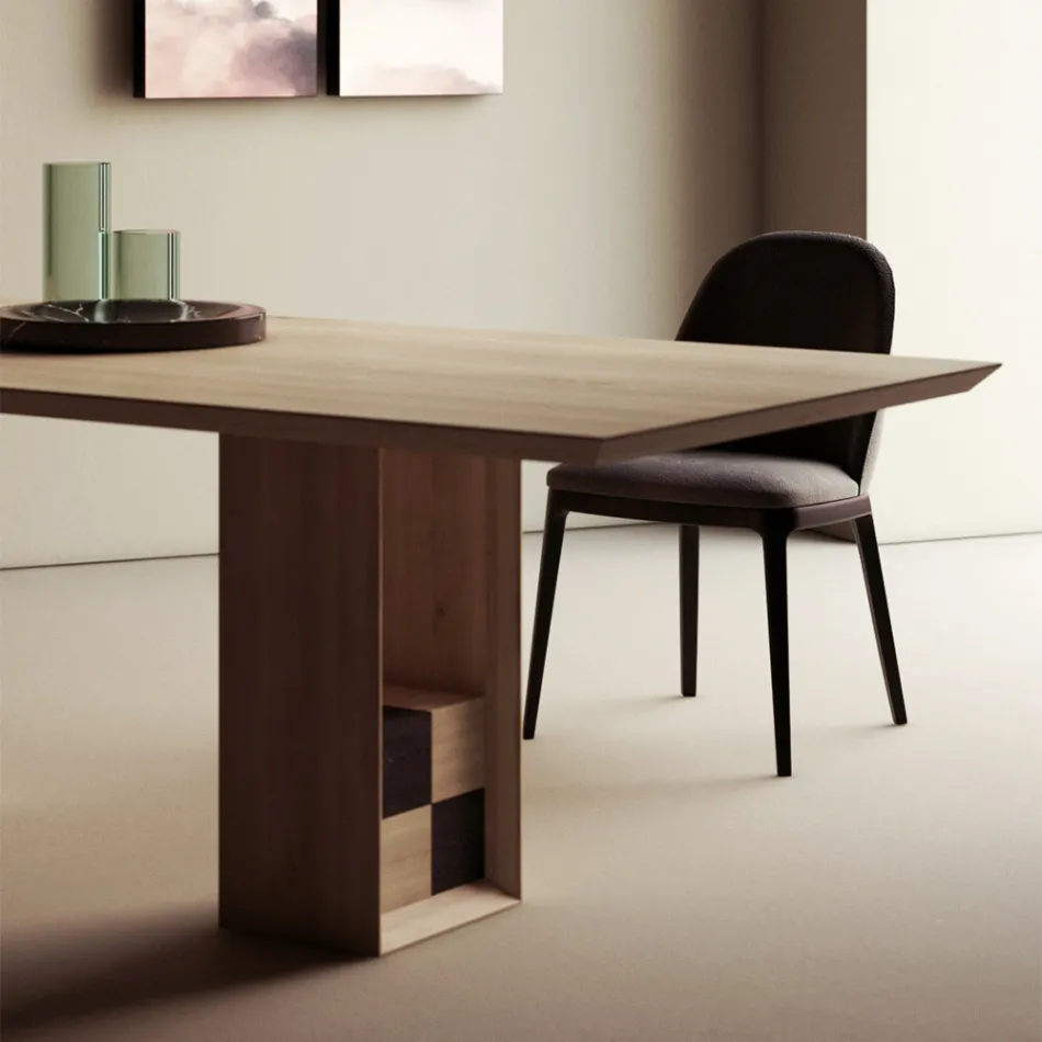 طاولة ثابتة بقاعدة ومربعات زخرفية مصنوعة في إيطاليا - ماوجريم Viadurini