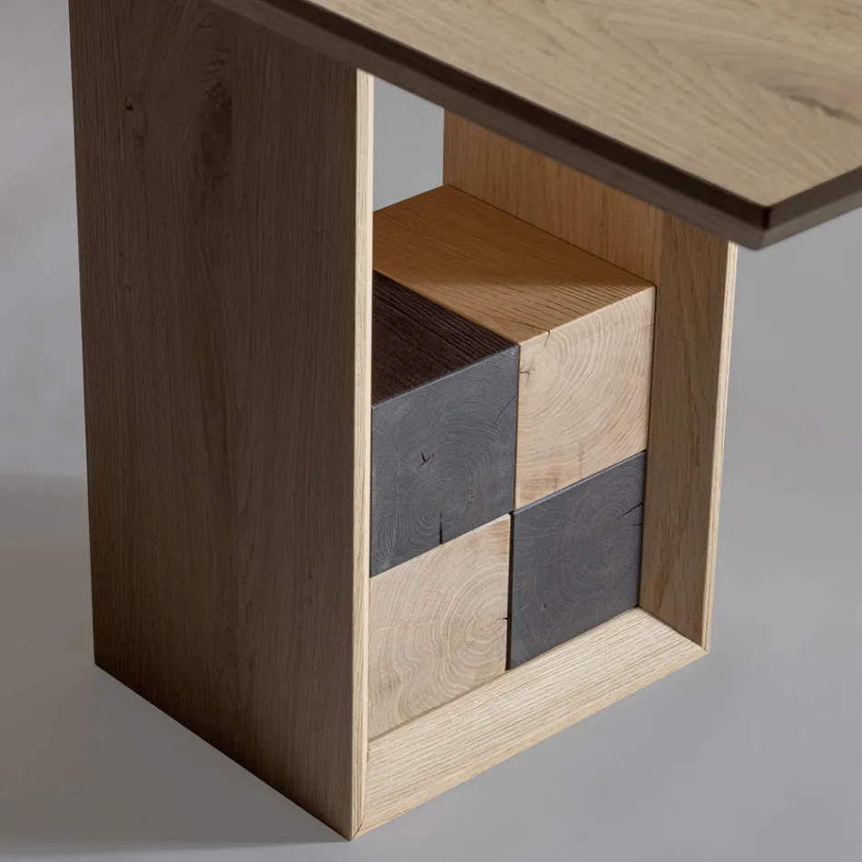 طاولة ثابتة بقاعدة ومربعات زخرفية مصنوعة في إيطاليا - ماوجريم Viadurini