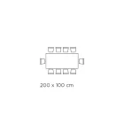 طاولة ثابتة بقاعدة فولاذية وسطح سيراميكي، صنع في إيطاليا - بنطلون Viadurini