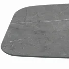 طاولة ثابتة بقاعدة فولاذية سوداء وسطح من اللامينيت، صنع في إيطاليا - أكواب Viadurini