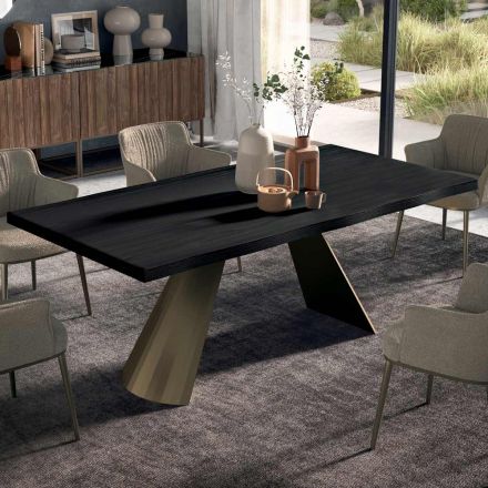 طاولة ثابتة ذات حافة غير منتظمة مقطوعة القشرة، صنع في إيطاليا - أكواب Viadurini