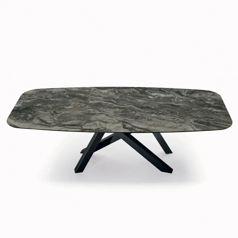 طاولة ثابتة بسطح أسطواني من السيراميك، صنع في إيطاليا - سيتيميو Viadurini