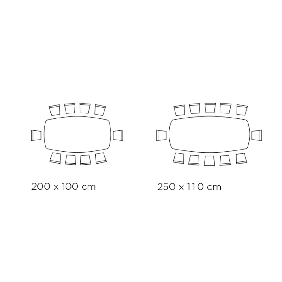 طاولة ثابتة بسطح أسطواني من صفائح الألمنيوم، صنع في إيطاليا - بنطلون Viadurini