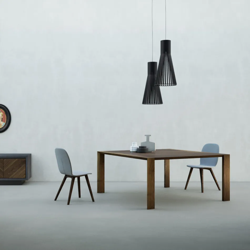 طاولة ثابتة ذات سطح مشطوف من خشب الجوز كاناليتو، صنع في إيطاليا - كاسبيان Viadurini