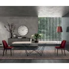 طاولة ثابتة بسطح أسطواني من السيراميك وقاعدة فولاذية، صنع في إيطاليا - إيزيلينو Viadurini