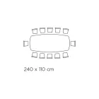 طاولة ثابتة بسطح زجاجي على شكل برميل وقاعدة فولاذية، صنع في إيطاليا - إيزيلينو Viadurini