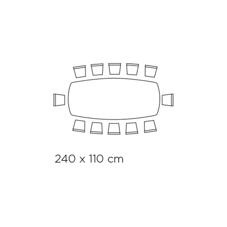 طاولة ثابتة بسطح زجاجي على شكل برميل وقاعدة فولاذية، صنع في إيطاليا - إيزيلينو Viadurini