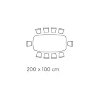 طاولة ثابتة بسطح زجاجي على شكل برميل وقاعدة فولاذية، صنع في إيطاليا - إيزيلينو Viadurini