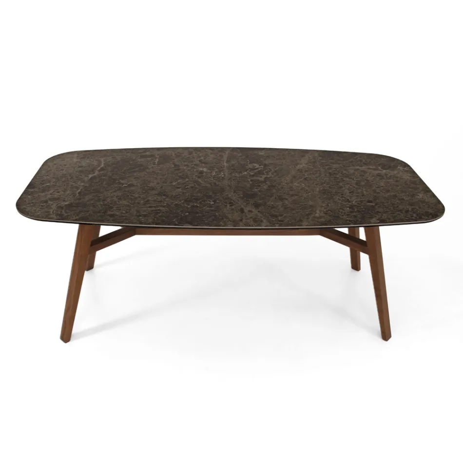 طاولة طعام ثابتة من سيراميك إمبيرادور مصقول، صنع في إيطاليا - شمال Viadurini