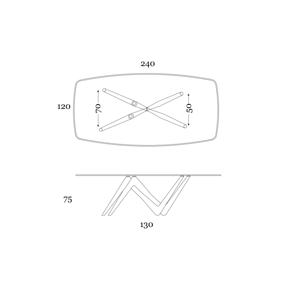 طاولة طعام ثابتة مصنوعة من الزجاج والبولي يوريثين الصلب، صنعت في إيطاليا - لون لافندر Viadurini
