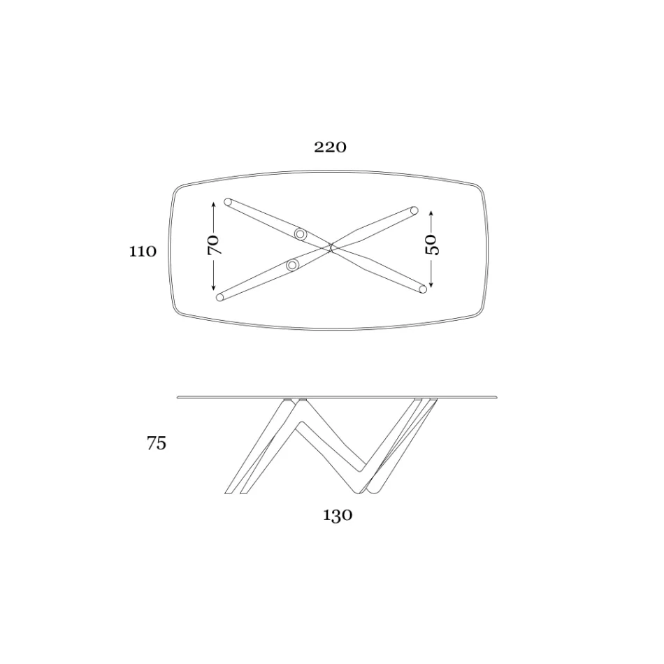 طاولة طعام ثابتة مصنوعة من الزجاج والبولي يوريثين الصلب، صنعت في إيطاليا - لون لافندر Viadurini