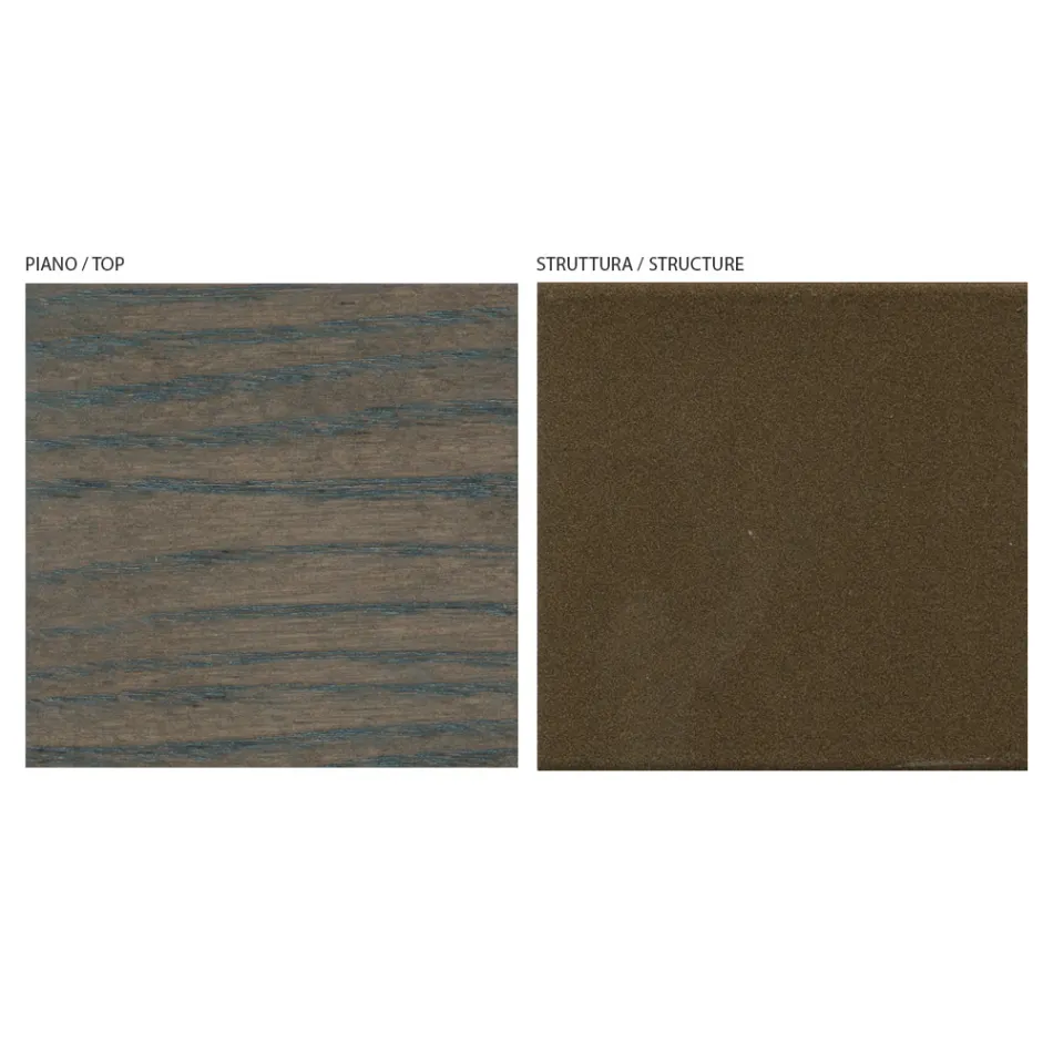 طاولة معيشة ثابتة من الخشب الصلب مع قاعدة مركزية - لوك Viadurini