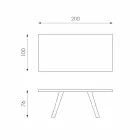 طاولة ثابتة من خشب البلوط وقاعدة من المعدن الأسود لوجان Viadurini