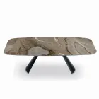 طاولة وقاعدة سيراميك ثابتة من الفولاذ المطلي باللون الأسود، صنع في إيطاليا - أكواب Viadurini