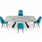 طاولة وقاعدة سيراميك ثابتة من الفولاذ المطلي باللون الأسود، صنع في إيطاليا - أكواب Viadurini