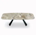 طاولة وقاعدة سيراميك ثابتة من الفولاذ المطلي باللون الأسود، صنع في إيطاليا - أكواب Viadurini