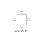طاولة مربعة ثابتة من الخشب الرقائقي والصلب، صنع في إيطاليا - مقص Viadurini