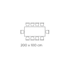 طاولة مستطيلة ثابتة بقاعدة خشبية، صنع في إيطاليا - إكواتور Viadurini