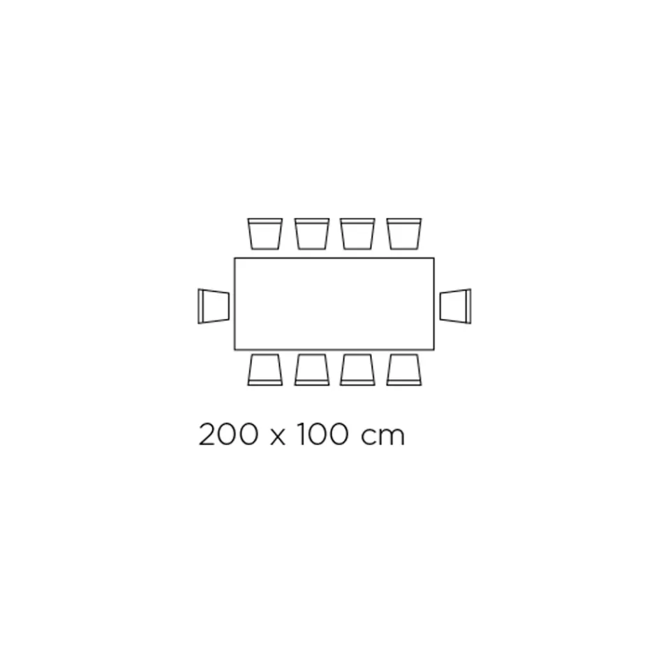 طاولة مستطيلة ثابتة بقاعدة خشبية، صنع في إيطاليا - إكواتور Viadurini