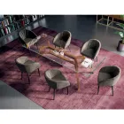 طاولة مستطيلة ثابتة مصنوعة من زجاج شفاف للغاية وخشب الرماد، صنع في إيطاليا - شمال Viadurini