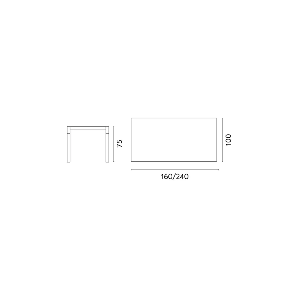 طاولة حديقة قابلة للتمديد حتى 240 سم بهيكل من الألومنيوم - جيفروي Viadurini